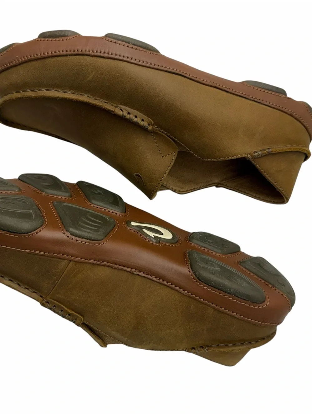 OluKai Men’s Chestnut Brown Leather Slip-On Loafers